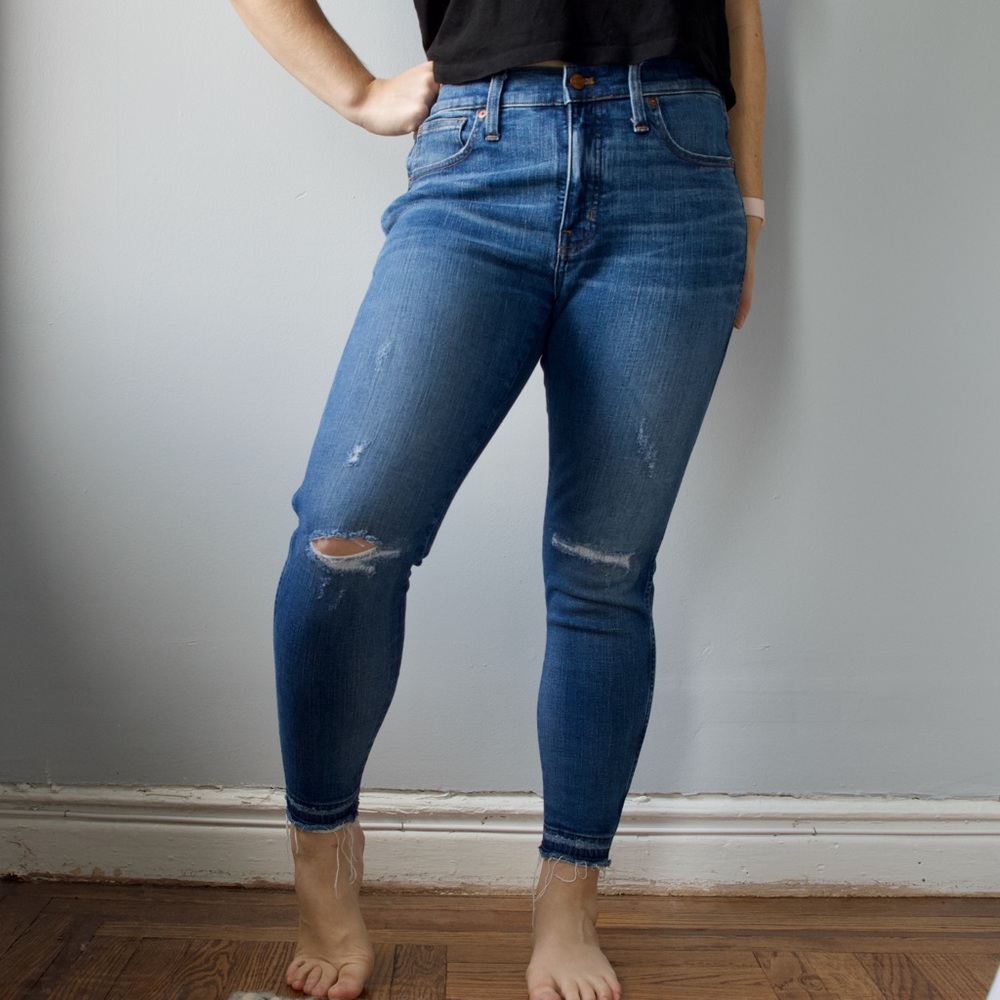 Madewell distressed ‘9” high-rise skinny’ jeans